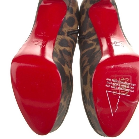 Christian Louboutin Leopard Ankle platform Bootie 150mm EU38 - Picture 7 of 7